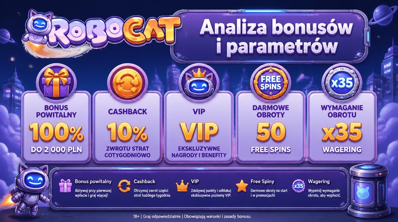 bonus powitalny, cashback, VIP, free spiny, wagering